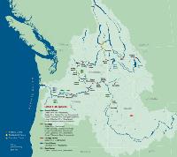 Map of Columbia River Basin dams